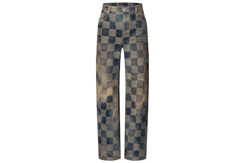 Louis Vuitton Damier Washed Denim Skate Pants Indigo Men's FW24 GB
