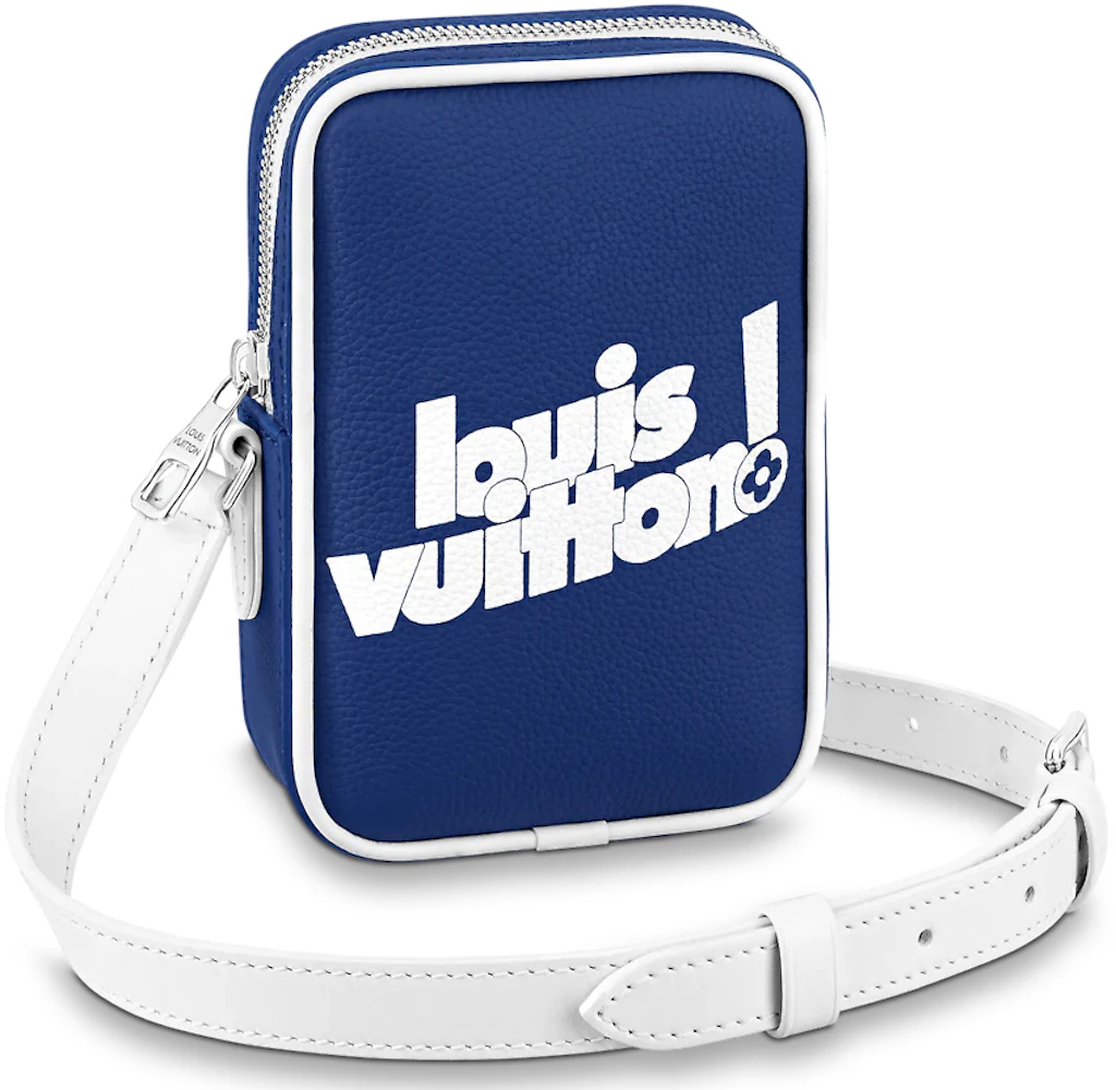 Authentic Louis Vuitton navy blue crossbody bag, cowhide shoulder