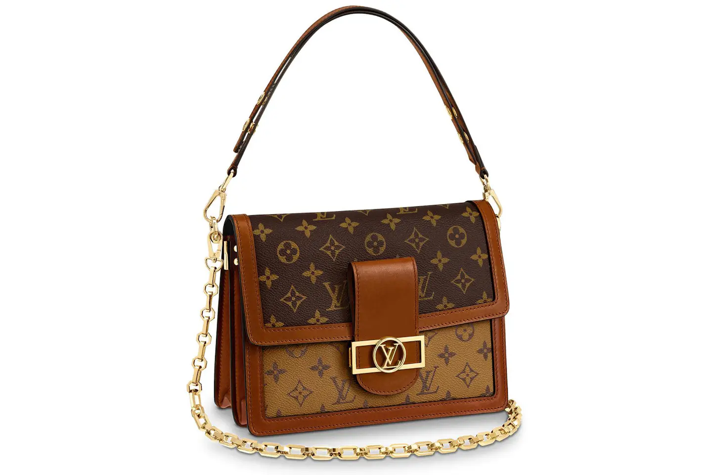 Louis Vuitton Dauphine Monogram Reverse MM Brown in Coated Canvas with ...