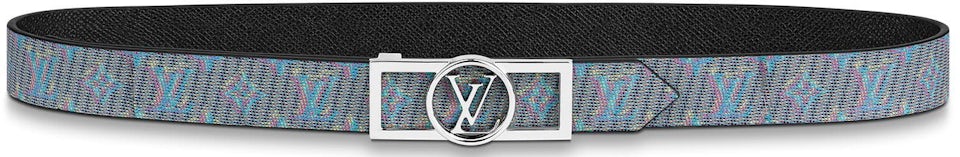 Louis Vuitton LV Shape Reversible Belt Clouds Monogram 40MM Blue