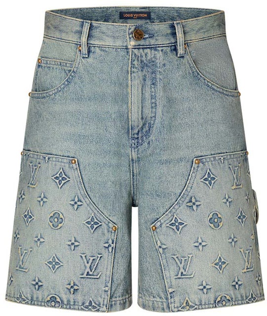Louis Vuitton Denim Carpenter Shorts Blue Men's - GB