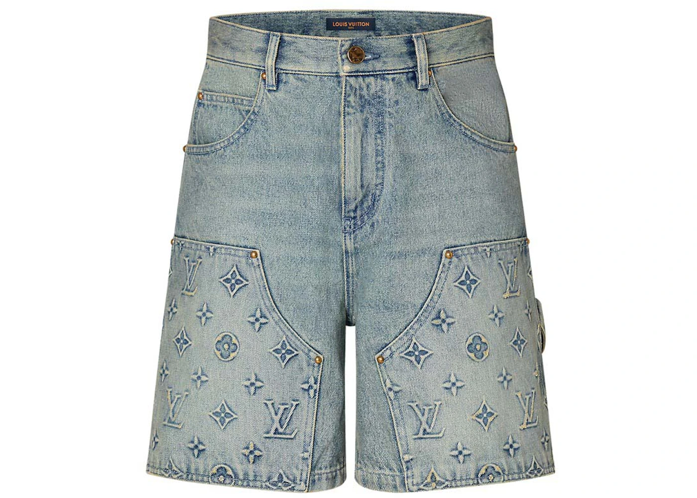 Louis Vuitton Denim Carpenter Shorts Blue Men's GB