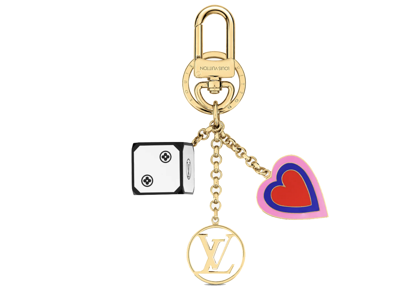 Louis Vuitton Dice and Heart Bag Charm and Key Holder Game On in