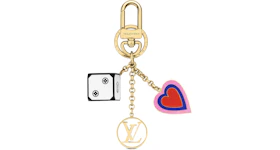 Louis Vuitton Dice and Heart Bag Charm and Key Holder Game On
