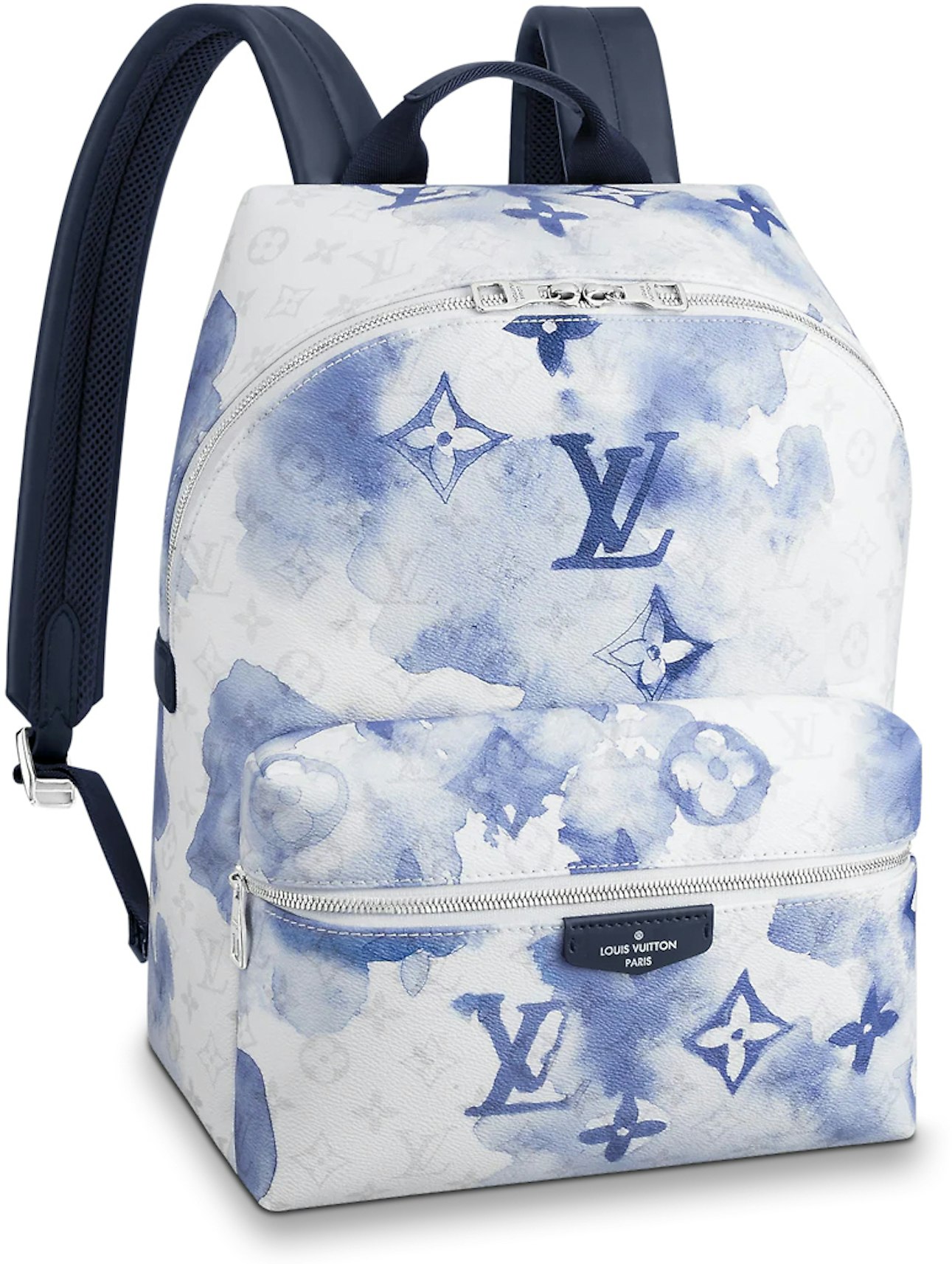 Louis Discovery Backpack PM Monogram Watercolor Blue Canvas with Silver-tone - US