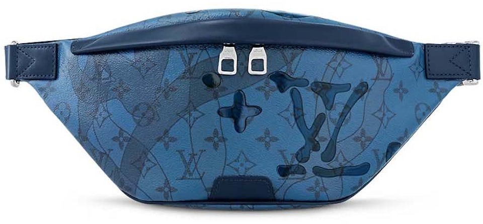 Louis Vuitton Discovery Bumbag Abyss Blue in Coated Canvas with Silver-tone  - US