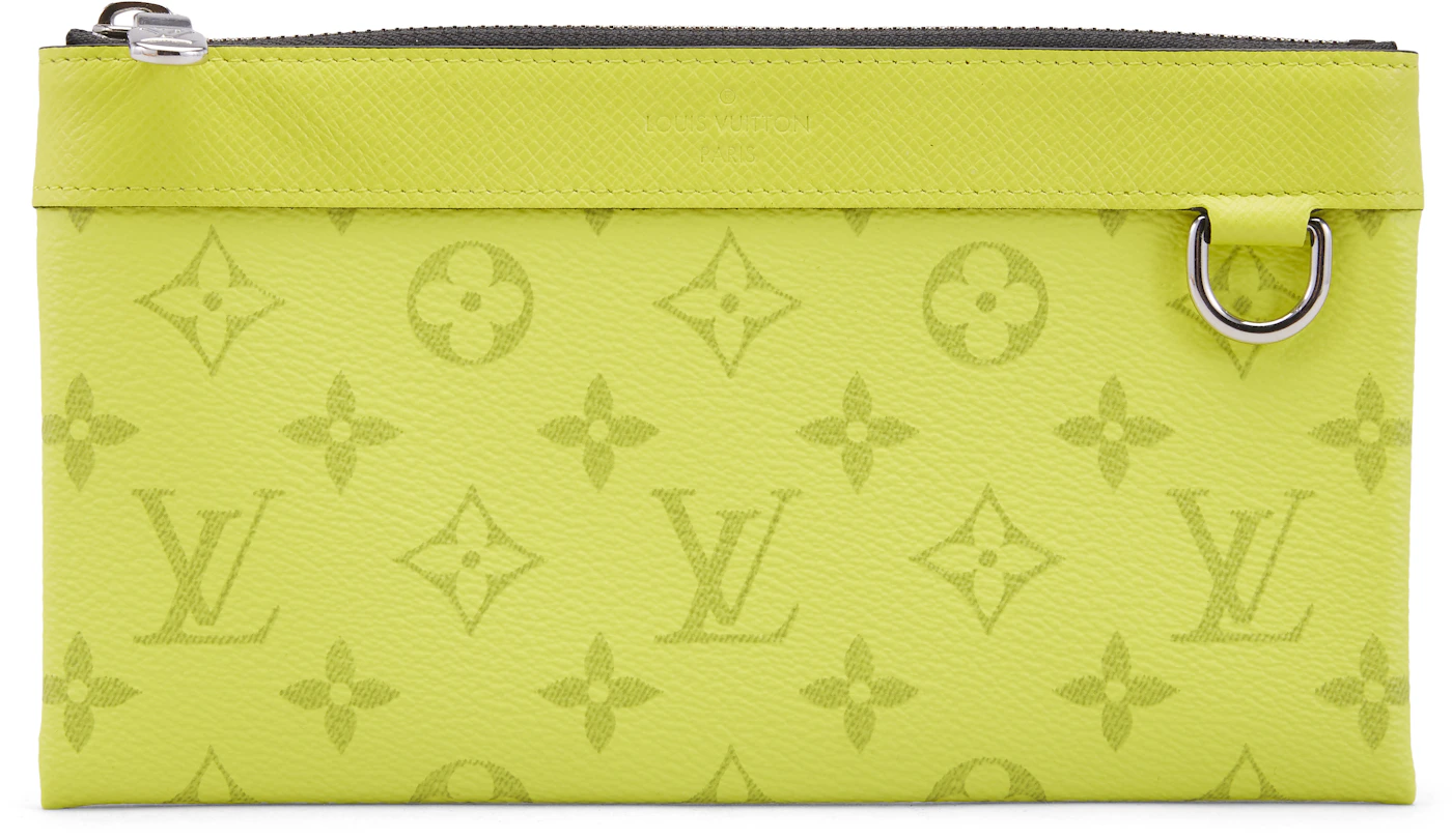 Louis Vuitton Discovery Pochette Monogram Bahia Taiga PM Yellow in Taiga  Leather/Coated Canvas with Silver-tone - IT