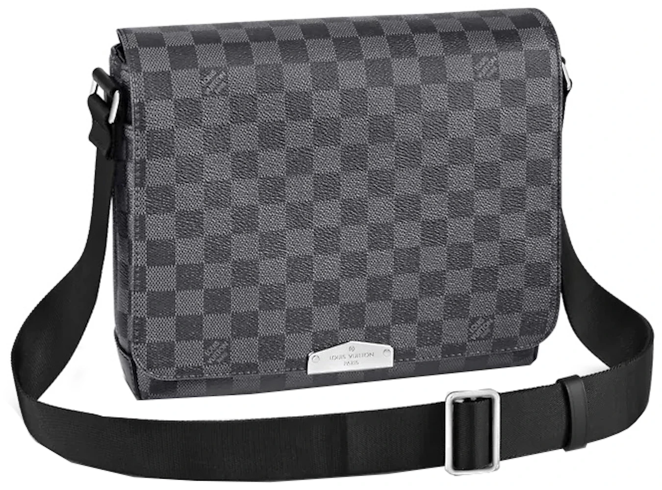 Louis Vuitton District PM Messenger Bag Damier Graphite Black in Canvas ...