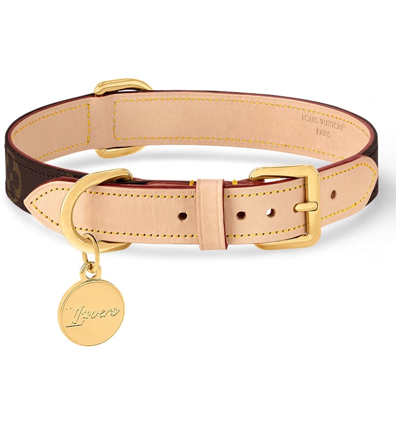 Louis Vuitton Collar para Perros MM Monogram in Canvas with Gold