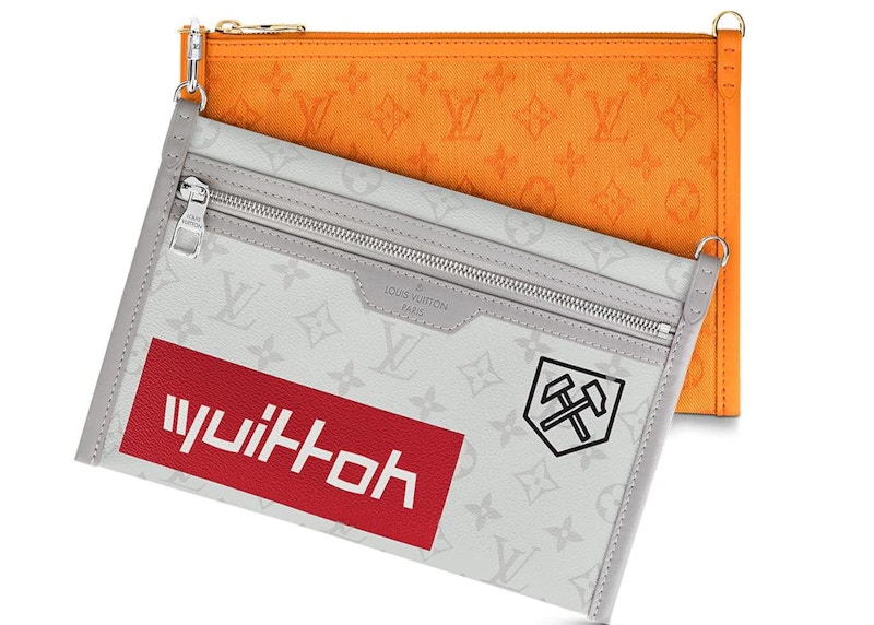 Louis Vuitton Double Flat Messenger Monogram Logo Story White