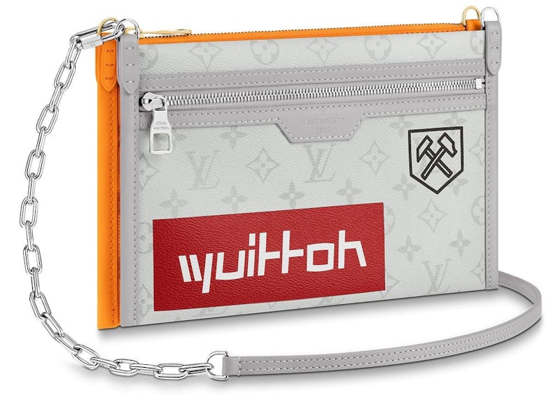 Louis Vuitton Double Flat Messenger Monogram Logo Story White