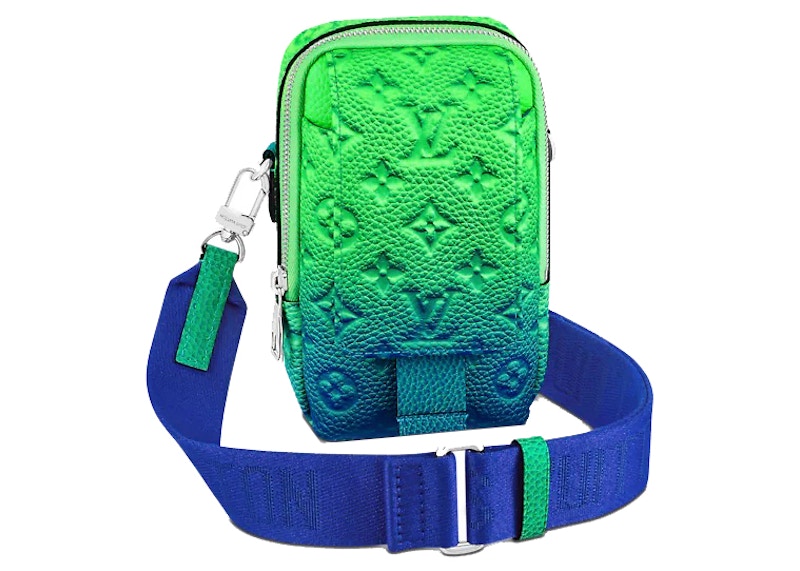 Louis Vuitton Double Phone Pouch Taurillon Illusion Blue/Green