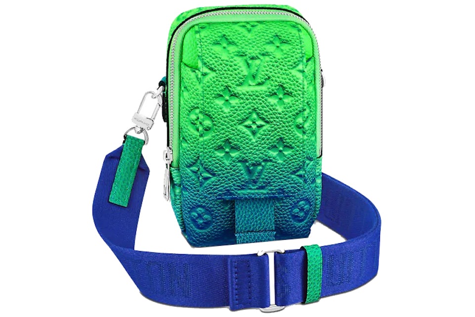 Louis Vuitton Double Phone Pouch Taurillon Illusion Blue/Green in Leather  with Silver-tone - US