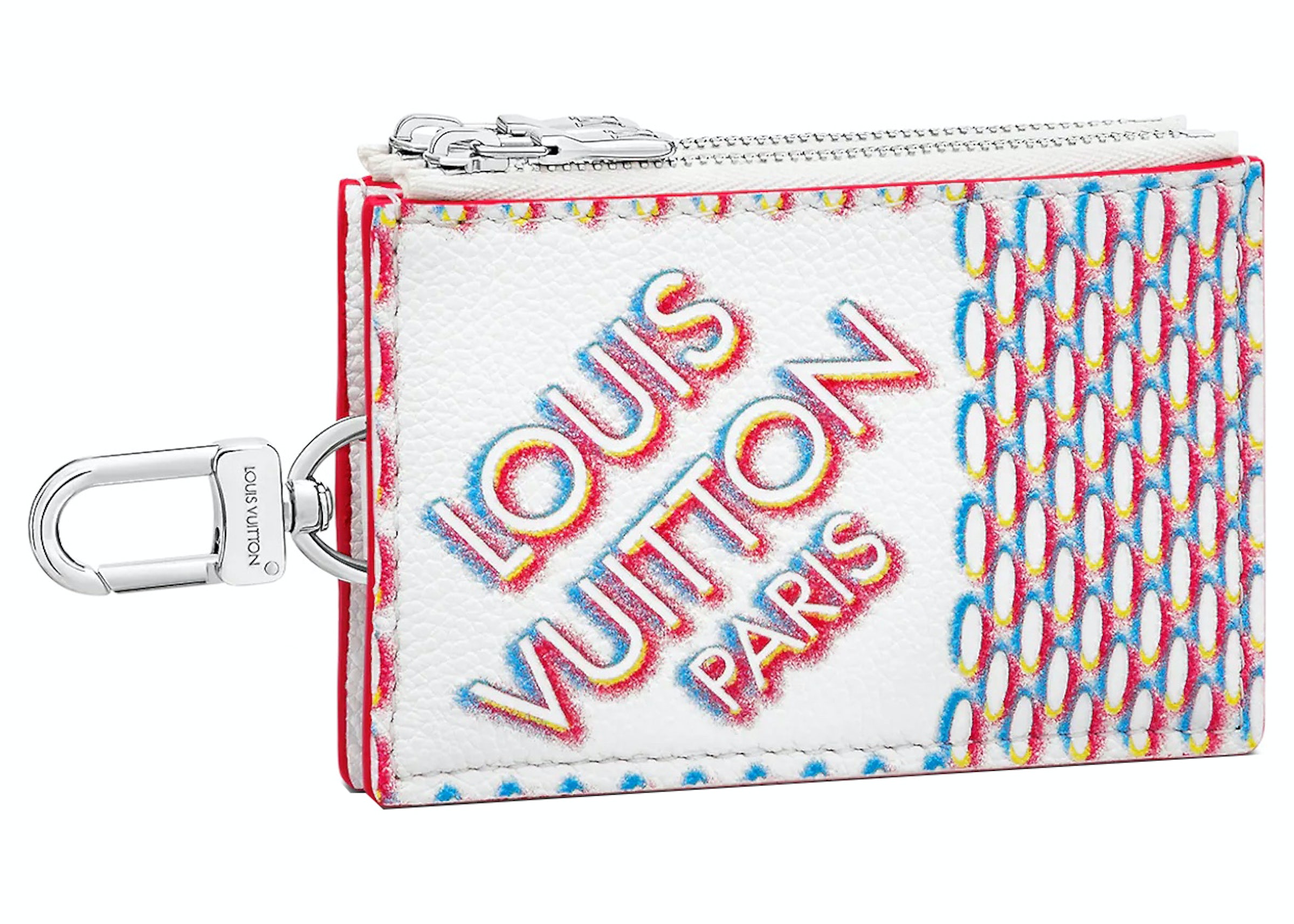 Louis Vuitton Double Zipped Card Holder White Damier Spray in Cowhide  Leather with Silver-tone - US