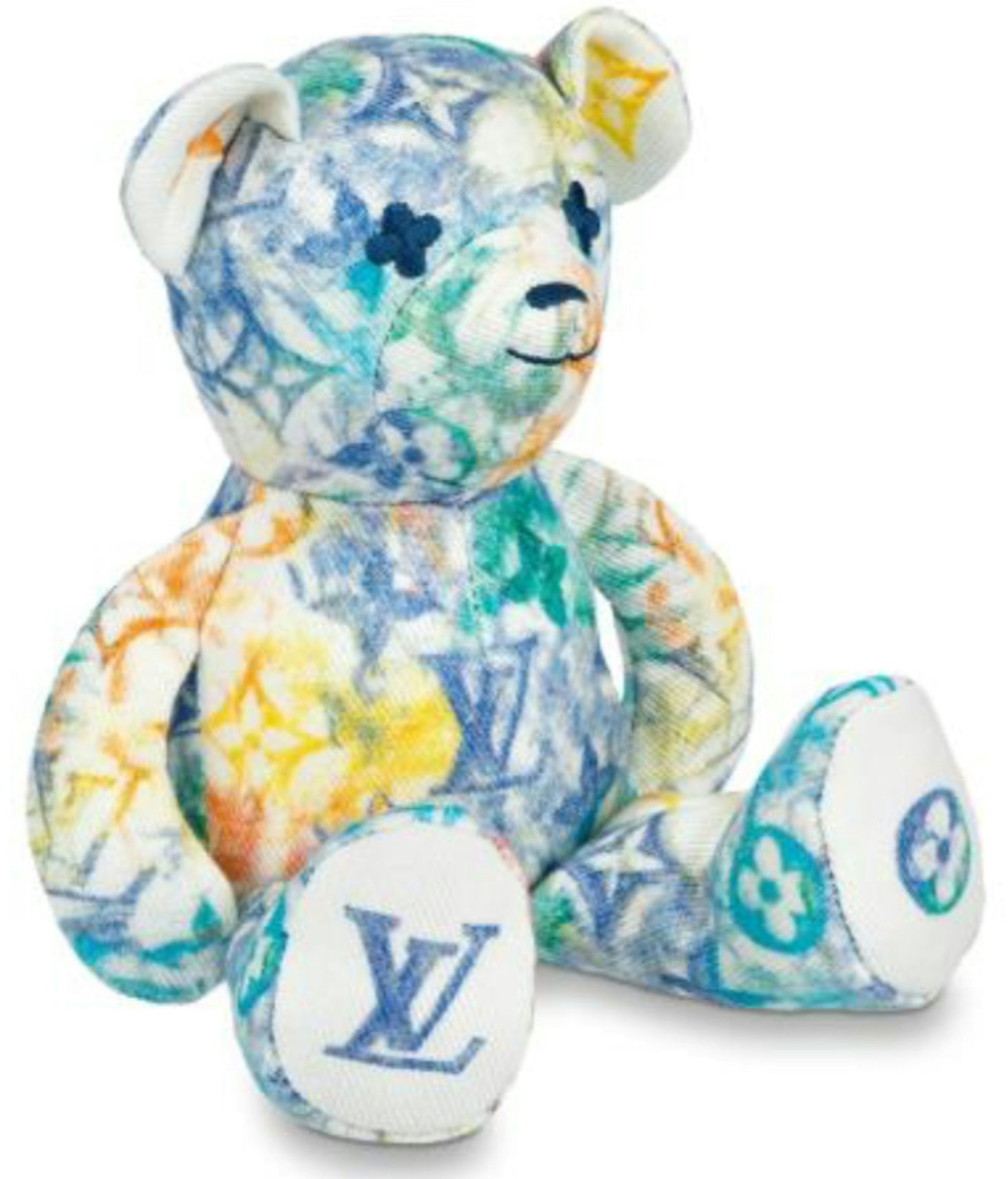 New Louis Vuitton For UNICEF DouDou Mini Teddy Bear Watercolors Print W/ Box