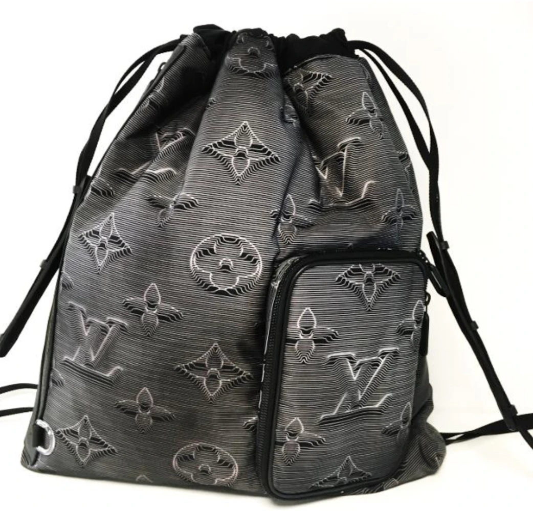 Louis Vuitton Drawstring Backpack Monogram 3D Gray/Black