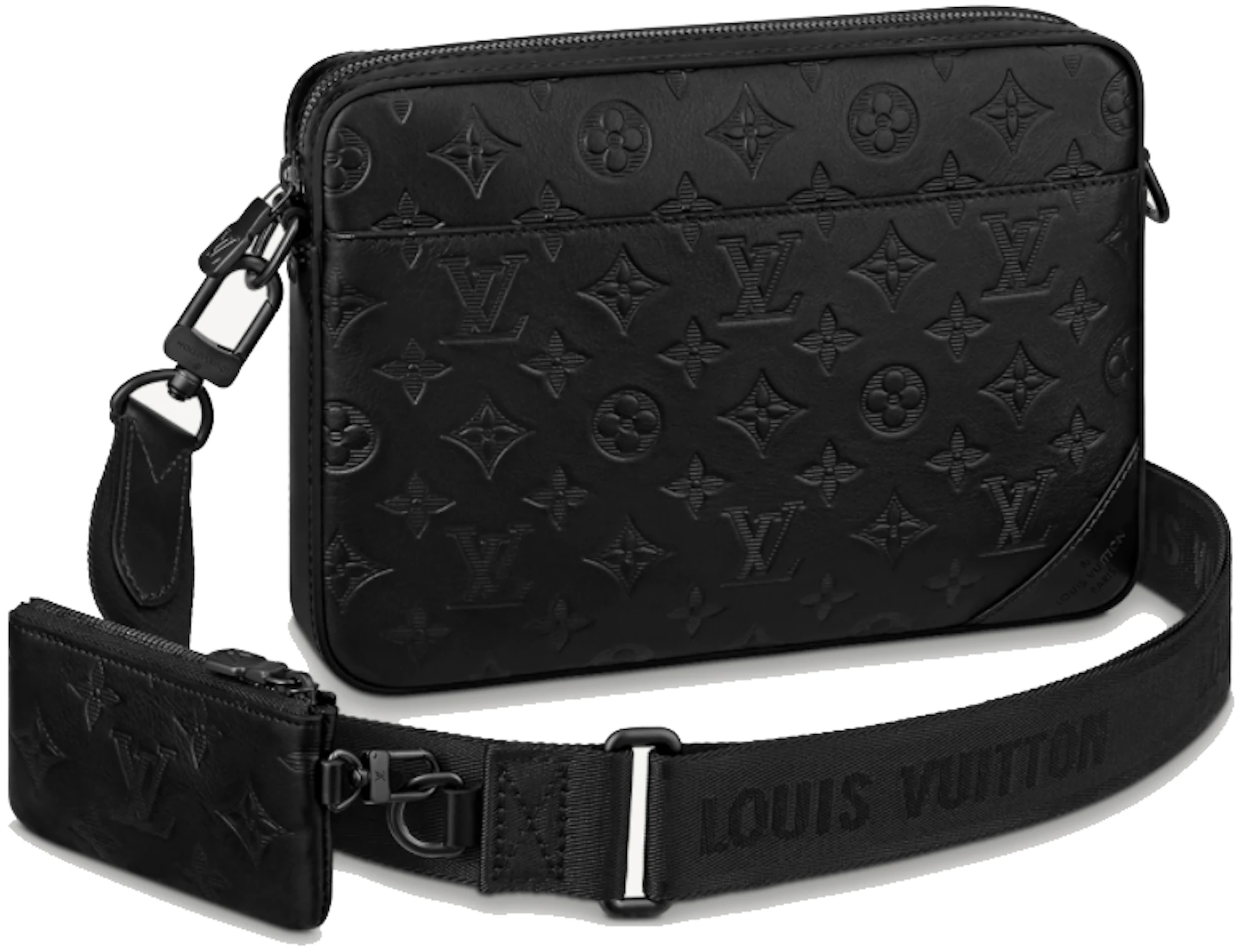 Duo Messenger Black in Leather Black-tone - US