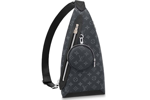Louis Vuitton Duo Sling Bag Black in Monogram Coated Canvas/Taiga