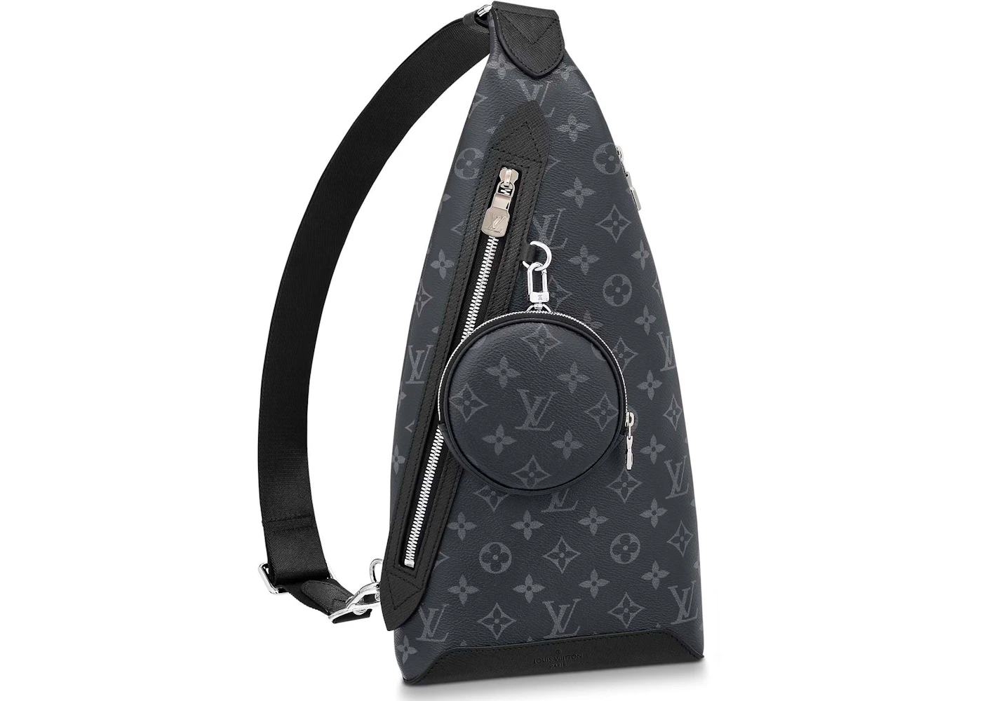 Louis Vuitton Duo Sling Bag Black in Monogram Coated Canvas/Taiga