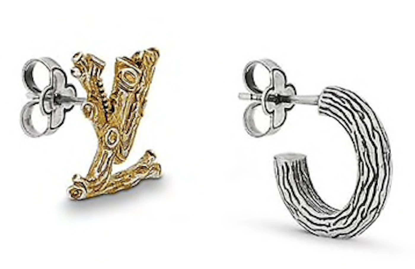 Louis Vuitton Nanogram Earphone Earrings Gold for Women