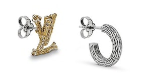 Louis Vuitton Earrings Wood Gold/Silver