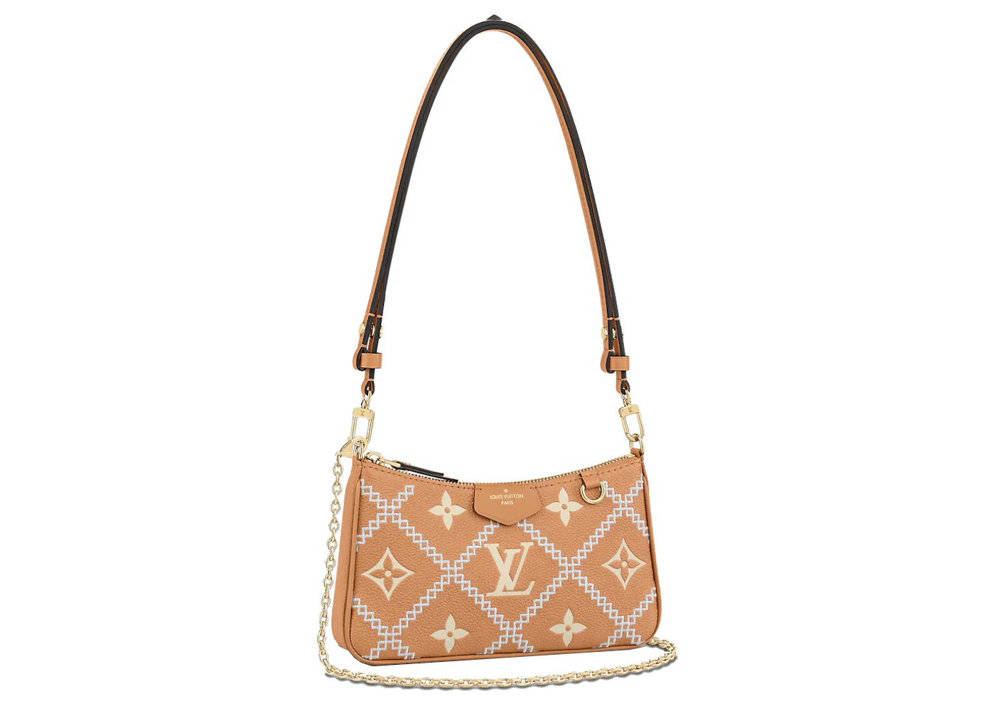 Louis Vuitton Easy Pouch On Strap Arizona Beige in Cowhide Leather