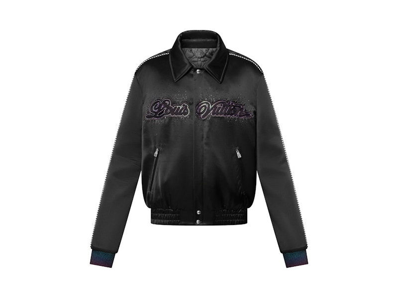 Pre-owned Louis Vuitton Men's Embellished Souvenir Blouson In Black