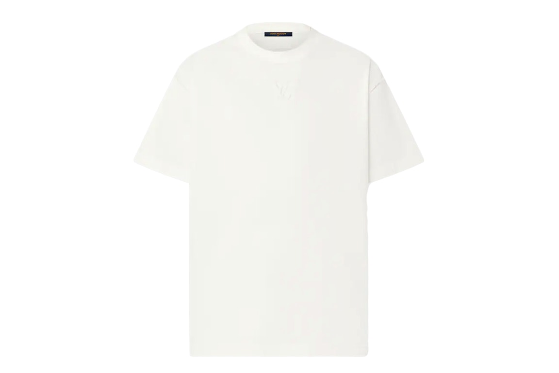 Pre-owned Louis Vuitton Embossed Lv T-shirt Blanc Optique White