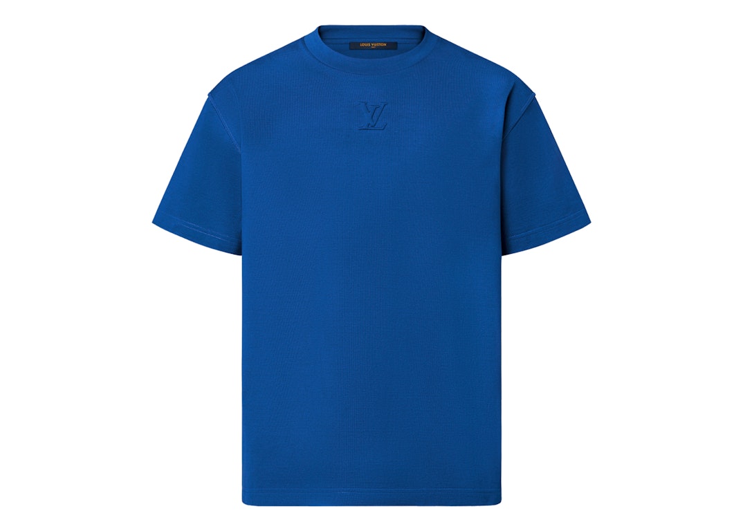 Pre-owned Louis Vuitton Embossed Lv T-shirt France Blue