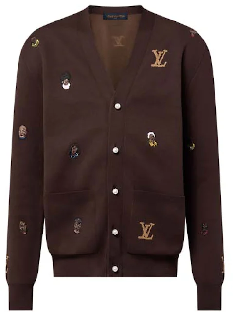 Louis Vuitton Embroidered Cotton Cardigan Henry Taylor Ebony Hombre ...