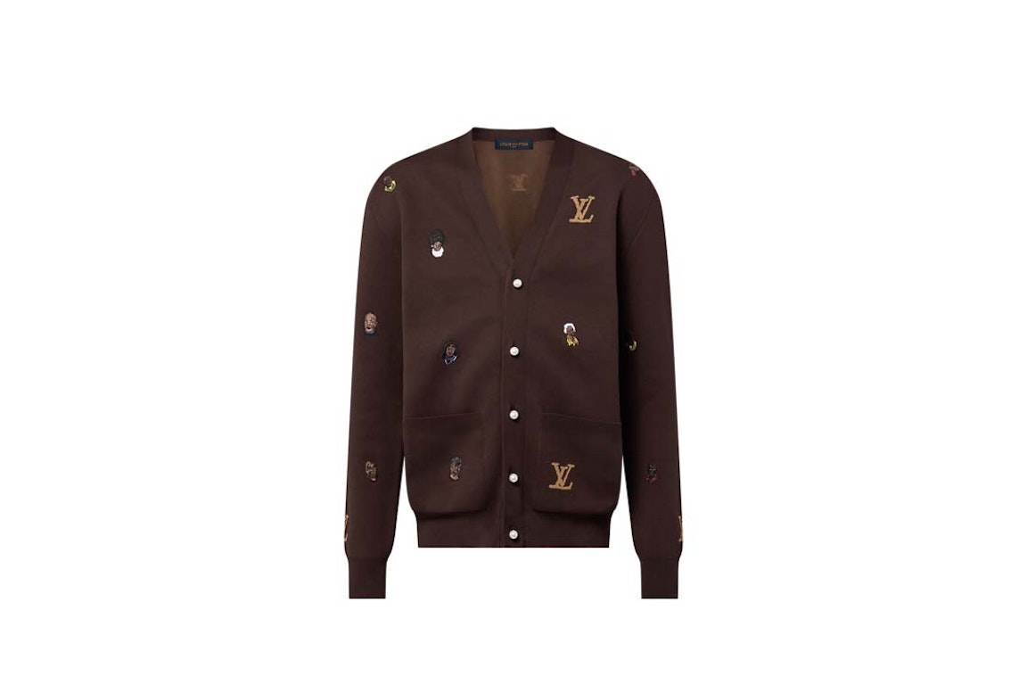 Pre-owned Louis Vuitton Embroidered Cotton Cardigan Henry Taylor Ebony