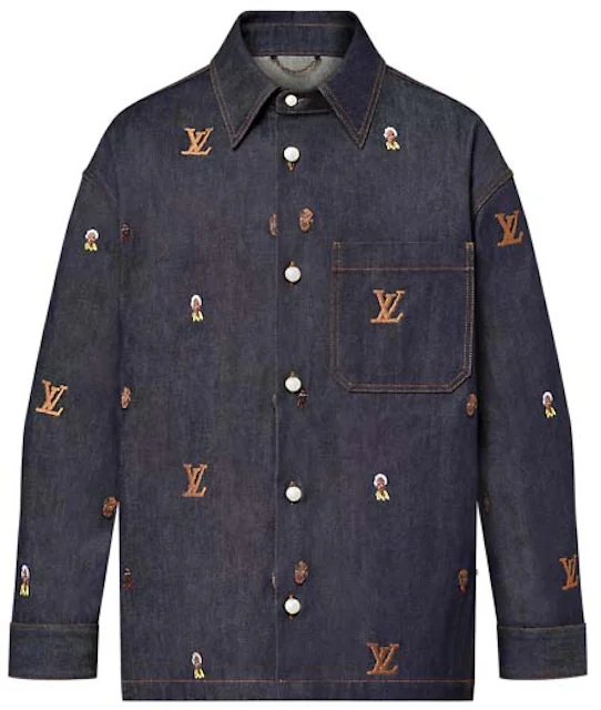 Louis Vuitton Embroidered Denim Overshirt Henry Taylor Indigo Men's ...