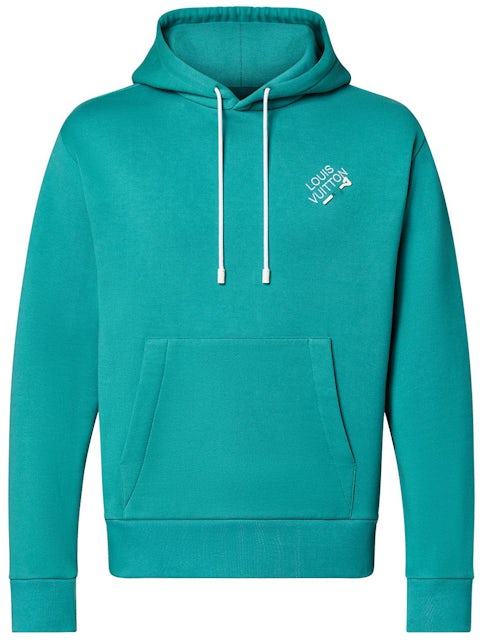 Louis Vuitton Embroidered Signature Hoodie Ocean