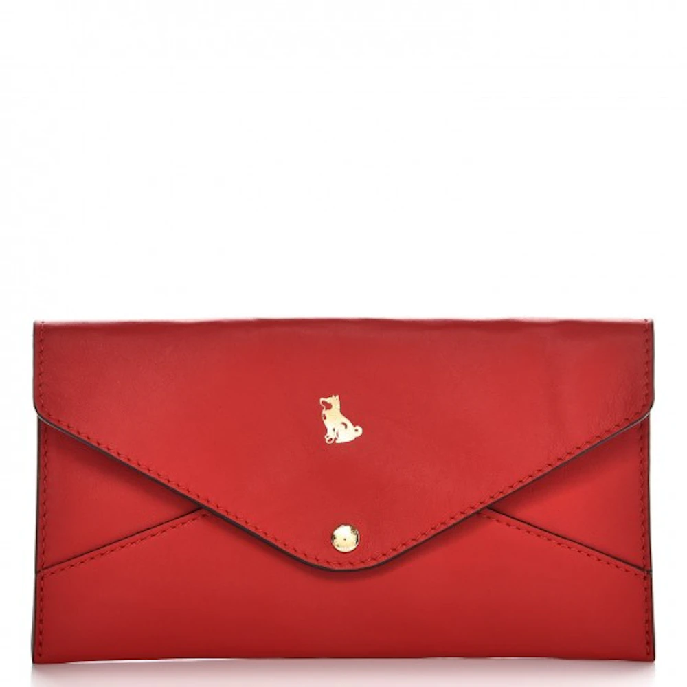Louis Vuitton Envelope Pouch 2018 Chinese New Year Dog Red in Leather with  Brass - GB