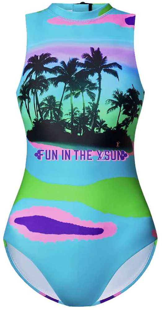 Louis Vuitton Epi Print Palm Tree One-piece Swimsuit Bleu Adonis - SS22 - US