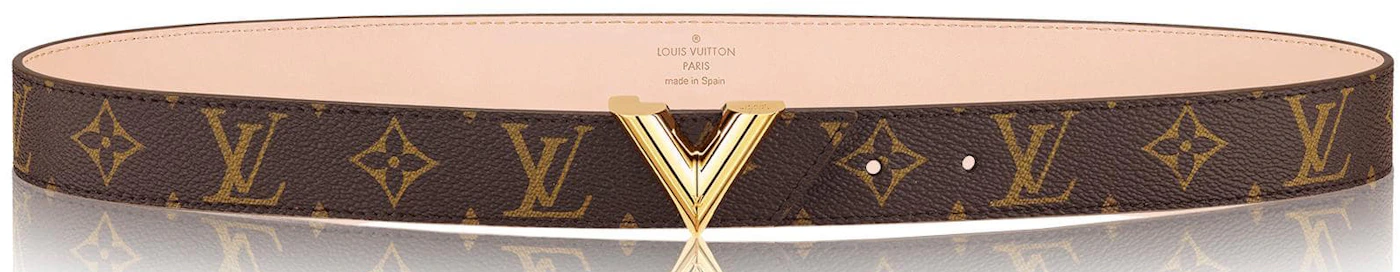 Louis Vuitton Essential V Belt Monogram 30MM Brown in Canvas/Calf Leather  with Gold-tone - US