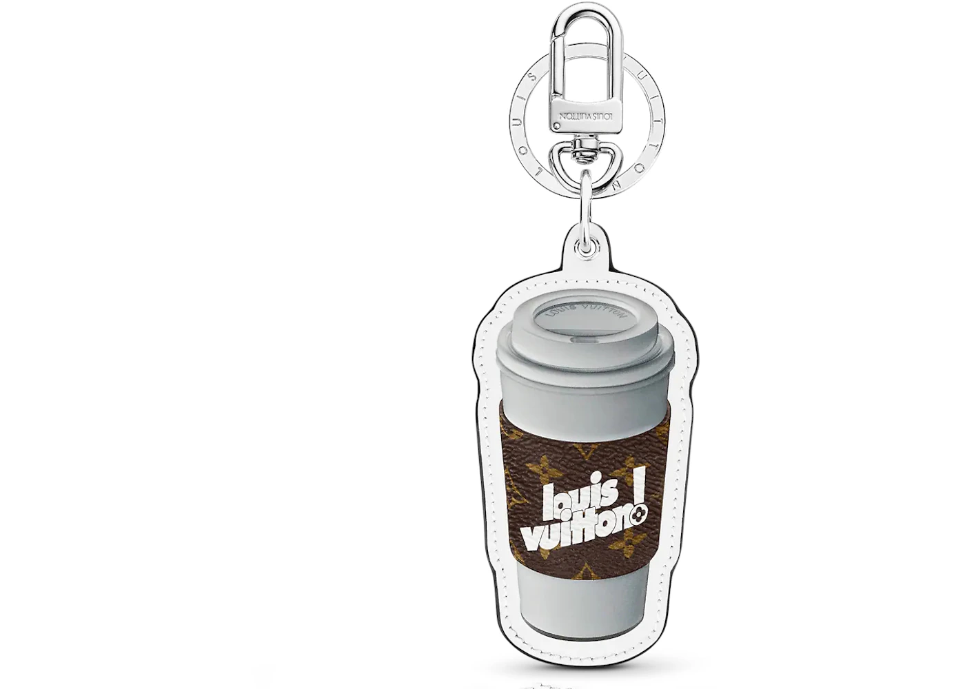 Louis Vuitton Everyday LV Coffee Cup Bag Charm and Key Holder Brown in  Leather with Silver-tone - US