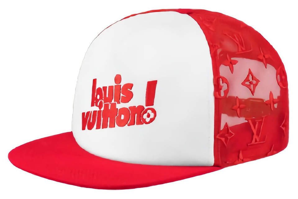 Louis Vuitton Everyday Lv Embroidered Mesh Cap Soho Exclusive Red In Cotton Louis Vuitton Everyday Lv Embroidered Mesh Cap Soho Exclusive Red In Cotton