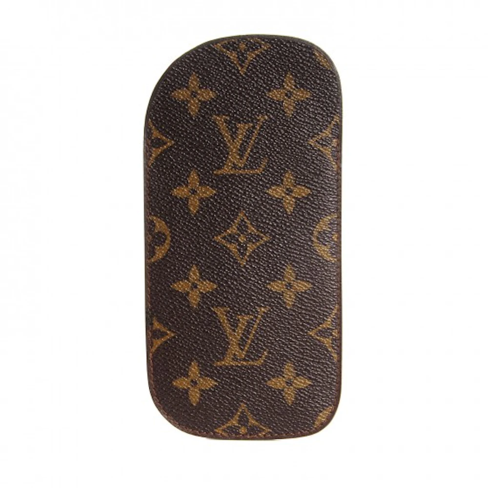 Louis Vuitton Eyeglass Case Etui Lunettes Plat Monogram Brown in