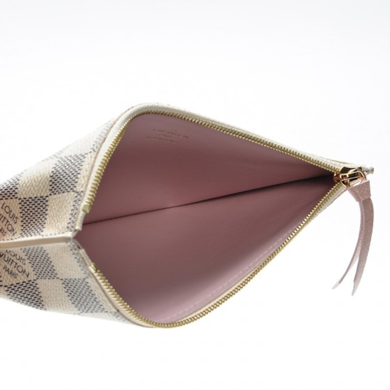 Louis Vuitton Pochette Felicie Zippered Insert Damier Azur Rose Ballerine Lining