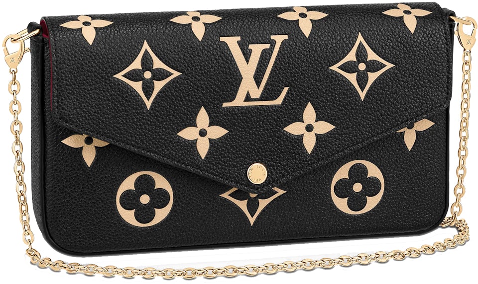 Louis Vuitton Felicie Pochette Monogram Empreinte Leather Black