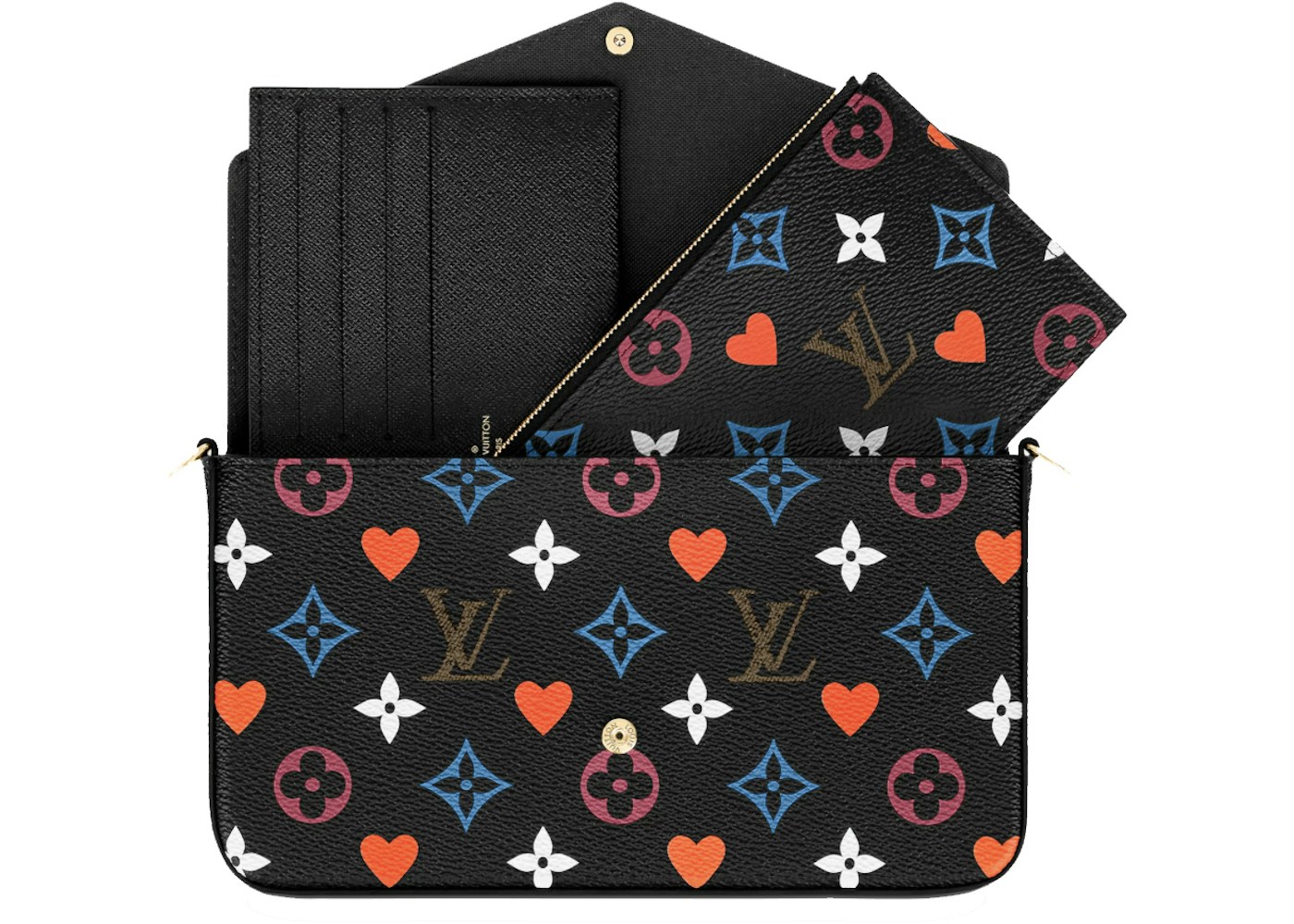 Louis Vuitton Felicie Pochette Game On Black In Coated Canvas With Gold Tone Louis Vuitton Felicie Pochette Game On Black In Coated Canvas With Gold Tone