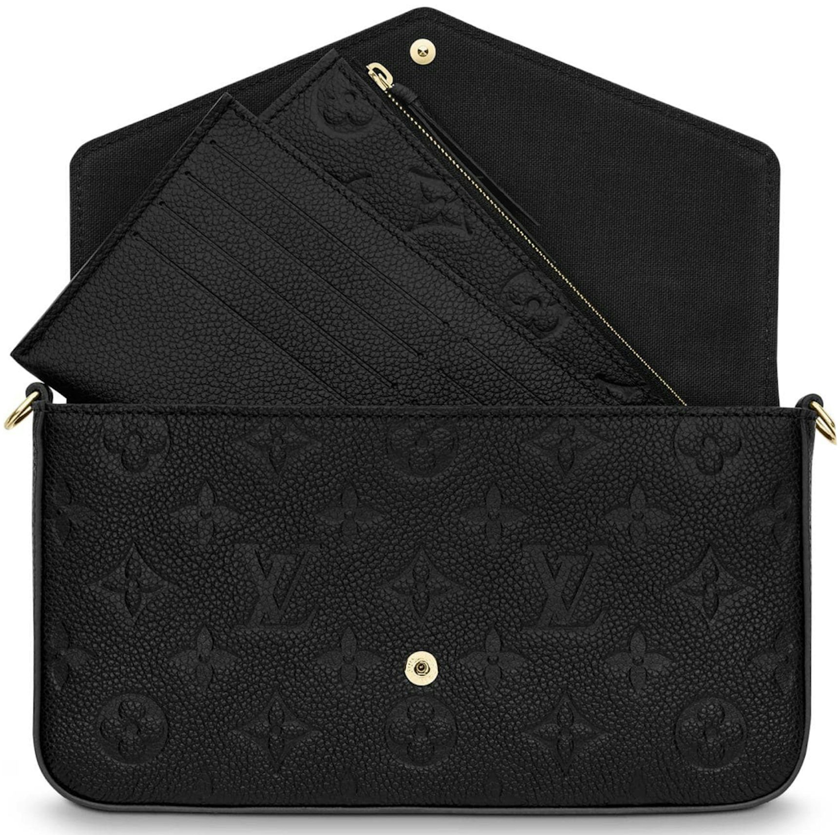 Louis Vuitton Felicie Pochette Monogram Empreinte Leather Black