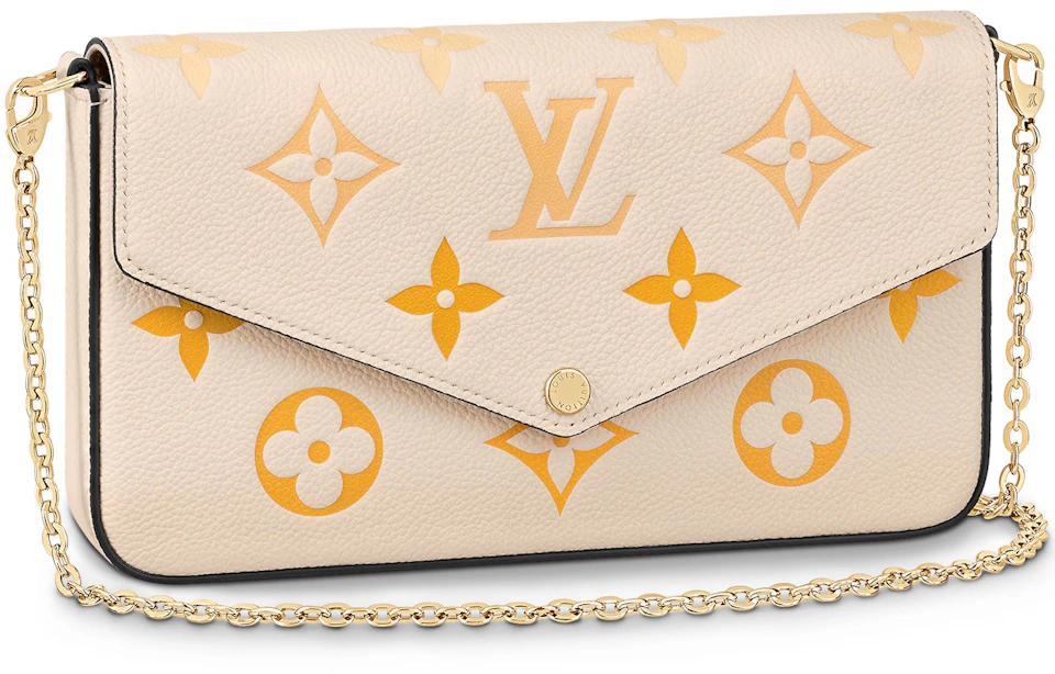 Louis Vuitton Felicie Pochette Monogram Empreinte Cream in Leather Gold-tone