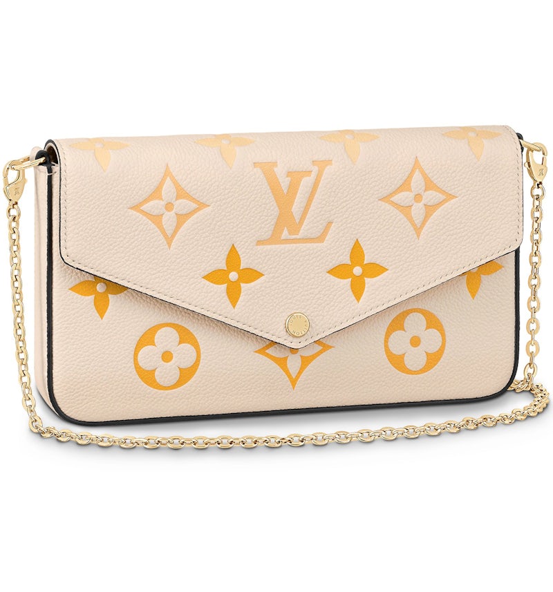 Louis Vuitton Felicie Pochette Monogram Empreinte Cream in Leather