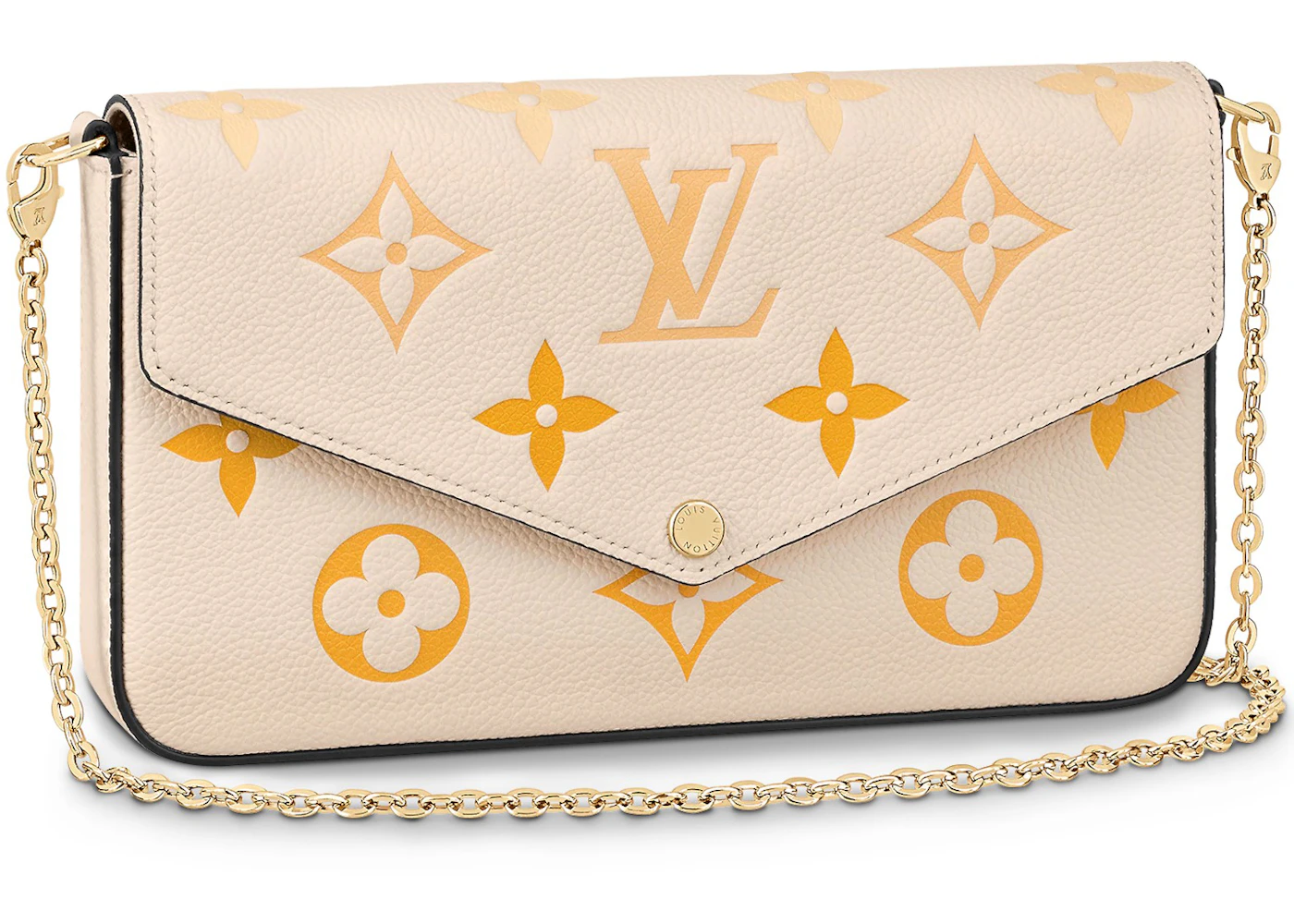 Louis Vuitton Felicie Pochette Monogram Empreinte Cream in Leather