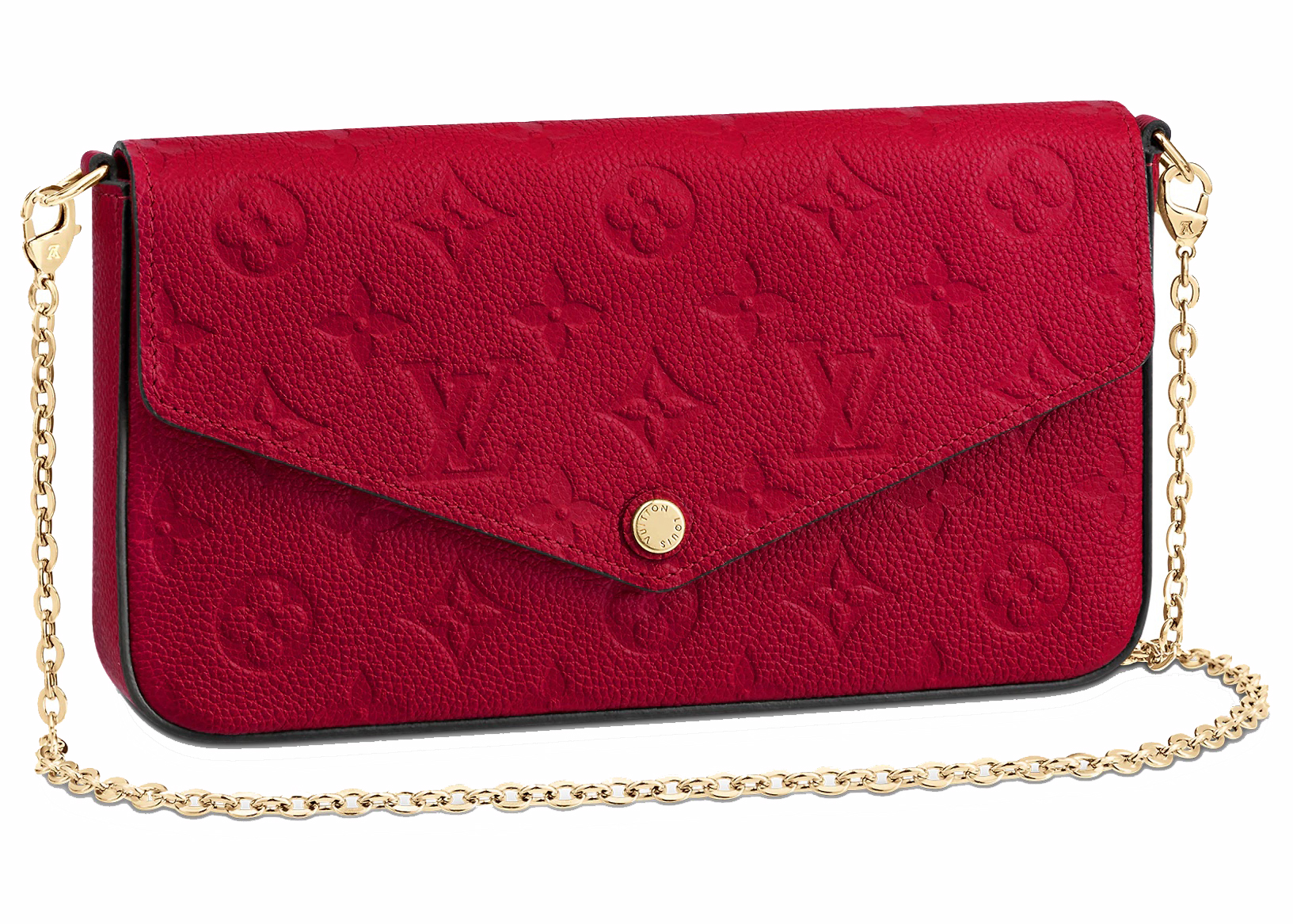 Louis Vuitton Félicie Pochette Monogram Empreinte Scarlet Red in 