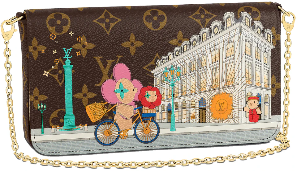 Louis Vuitton Félicie Pochette Vivienne Holiday Monogram Canvas/Pink in ...