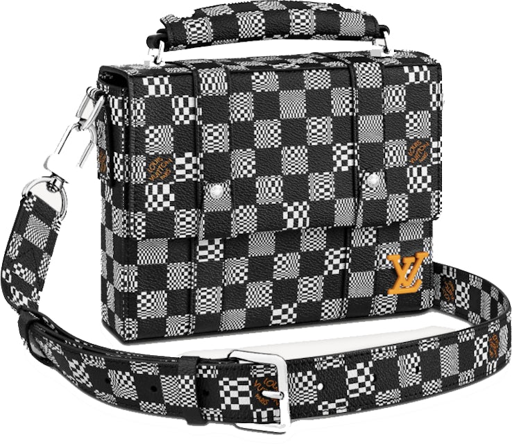Louis Vuitton Flap Soft Trunk Messenger Black/White in Coated