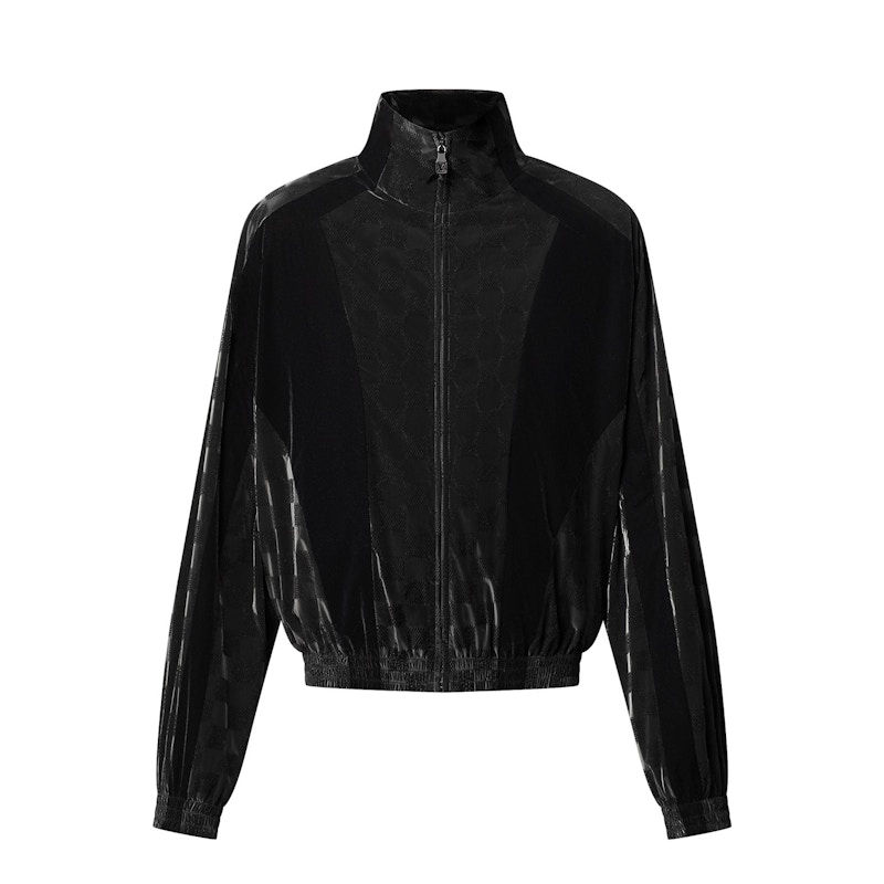Pre-owned Louis Vuitton Men's  Flocked Damier Technical Tracksuit Top In Deep Black